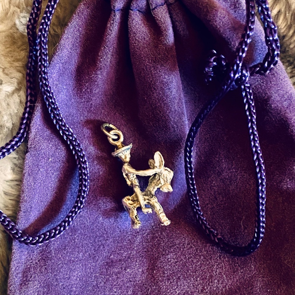 Vintage 1950’s cowboy & Burro sterling silver charm for charm bracelet